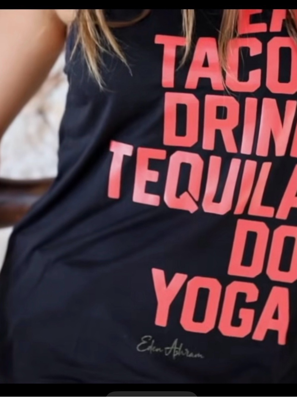 Black Tank Top with Bold Red Graphic Text - Women's Casual Tee